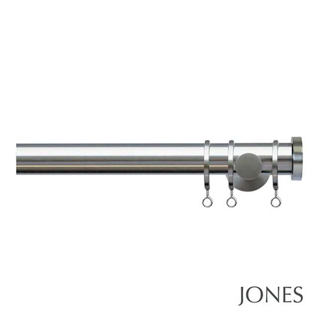 Jones  Lunar 28mm Matt Nickle Pole Set With End Stoppers