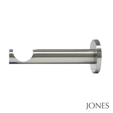 Jones  Lunar 28mm Matt Nickle Pole Set With Oak Sphere Finials  - Extension Brackets