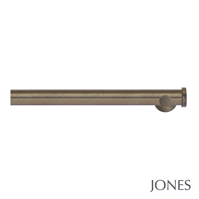 Jones  Lunar 28mm Burnished Brass Eyelet Pole Set With End Stops