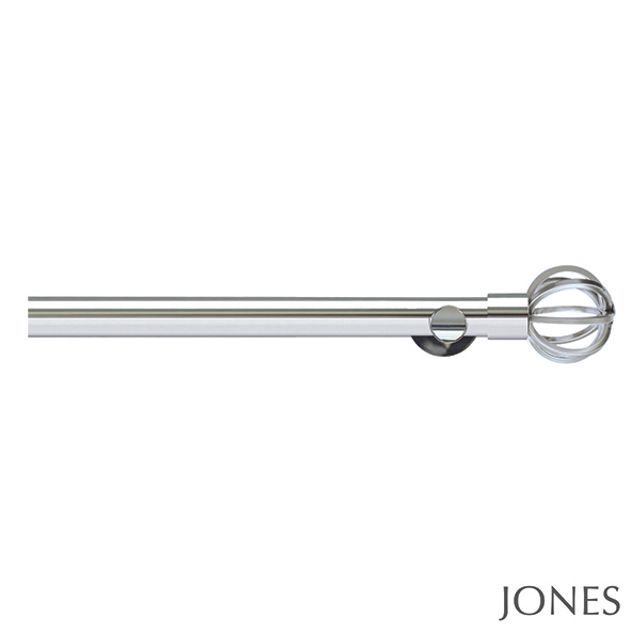 Jones  Lunar 28mm Chrome Eyelet Pole Set With Cage Finials