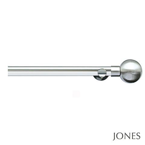 Lunar 28mm Chrome Eyelet Pole Set With Sphere Finials