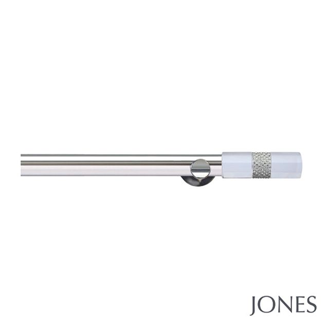 Jones  Lunar 28mm Chrome Eyelet Pole Set With Tiffany Finials