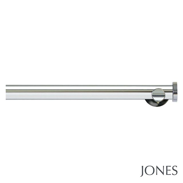 Jones  Lunar 28mm Chrome Eyelet Pole Set With End Stops & Extension Brackets