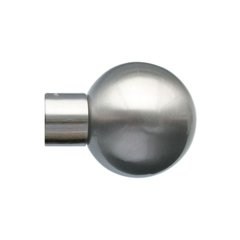 Jones  Lunar 28mm Matt Nickle Eyelet Pole Set With Sphere Finials & Extension Brackets