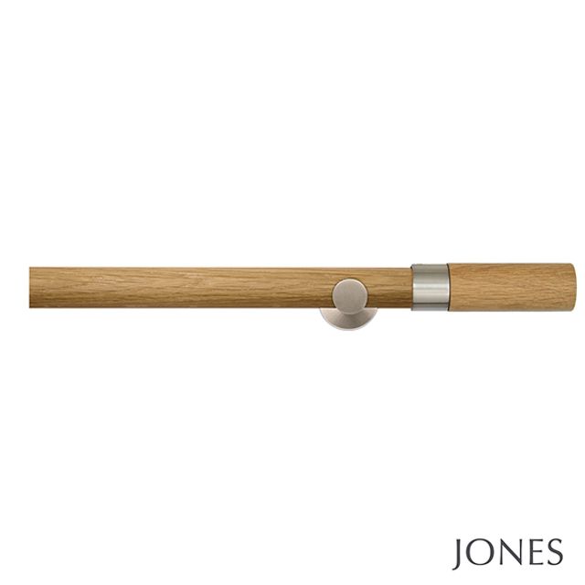 Lunar 28mm Oak Eyelet Pole Set With Oak Barrel Finials