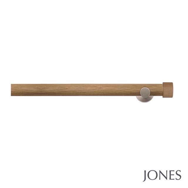 Jones  Lunar 28mm Oak Eyelet Pole Set With Oak End Stops