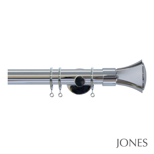 Jones  Strand 35mm Chrome Pole Set With Cone Finials