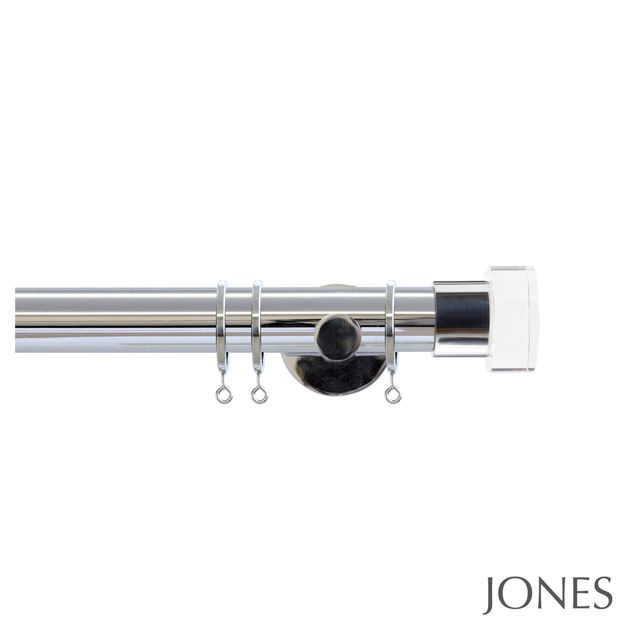 Jones  Strand 35mm Chrome Pole Set With Acrylic End Stops