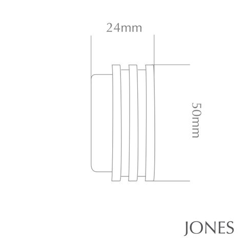 Jones  Strand 35mm Chrome Pole Set With Ribbed End Stops & Extension Brackets