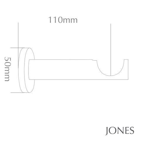Jones  Strand 35mm Chrome Pole Set With Acrylic Disc Finials & Extension Brackets