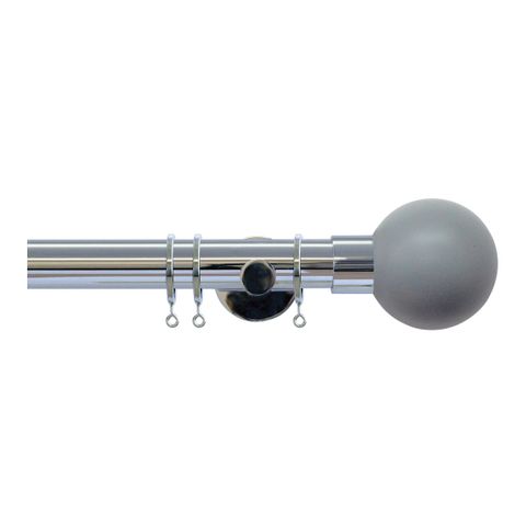Strand 35mm Chrome Pole Set With Lead Ball Finials & Extension Brackets