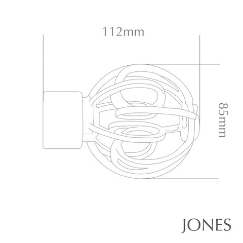 Jones  Strand 35mm Chrome Pole Set With Cage Finials & Ceiling Brackets