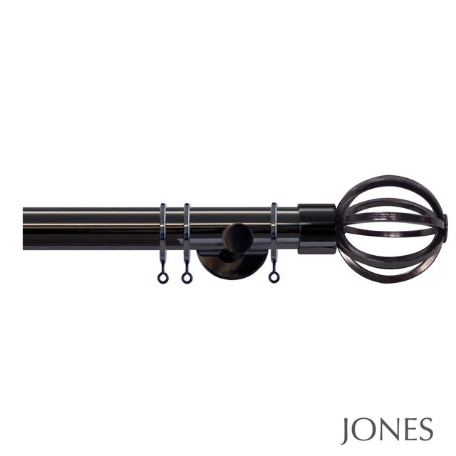 Jones  Strand 35mm Black Nickle Pole Set With Cage Finials