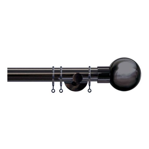 Strand 35mm Black Nickle Pole Set With Metal Ball Finials
