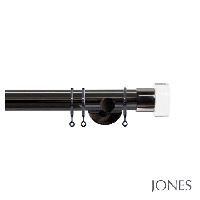 Jones  Strand 35mm Black Nickle Pole Set With Acrylic End Stops