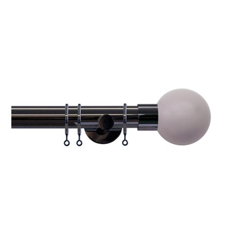 Strand 35mm Black Nickle Pole Set With Heather Ball Finials