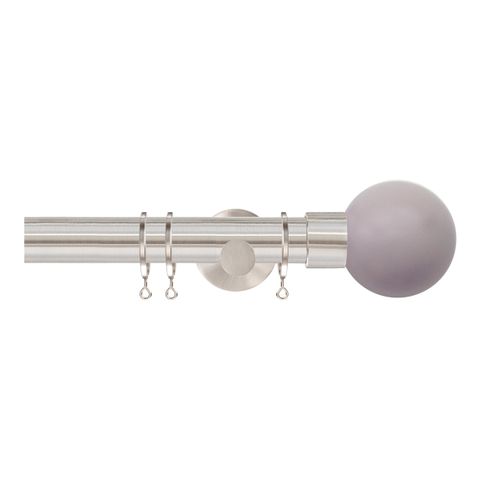 Strand 35mm Matt Nickle Pole Set With Heather Ball Finials