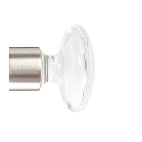 Jones  Strand 35mm Matt Nickle Pole Set With Acrylic Disc Finials - Passover Brackets & Rings