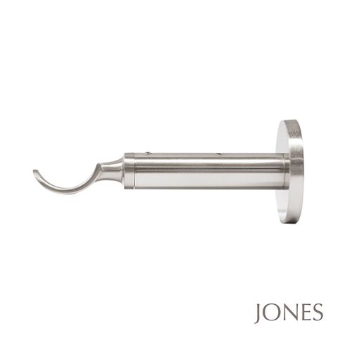 Jones  Strand 35mm Matt Nickle Pole Set With Acrylic Disc Finials - Passover Brackets & Rings