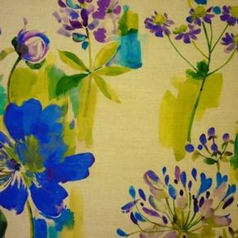 Painted Garden Sapphire Upholstery Fabric