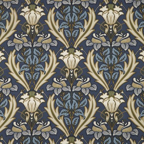 Acanthus Navy Upholstery Fabric