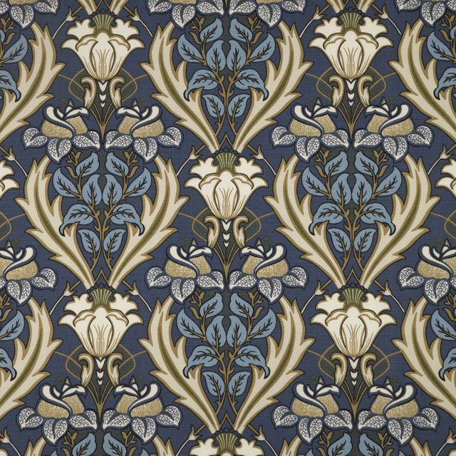 Acanthus Navy Upholstery Fabric
