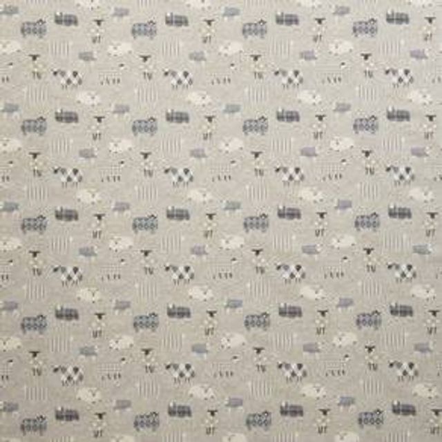 Baa Baa Charcoal Upholstery Fabric