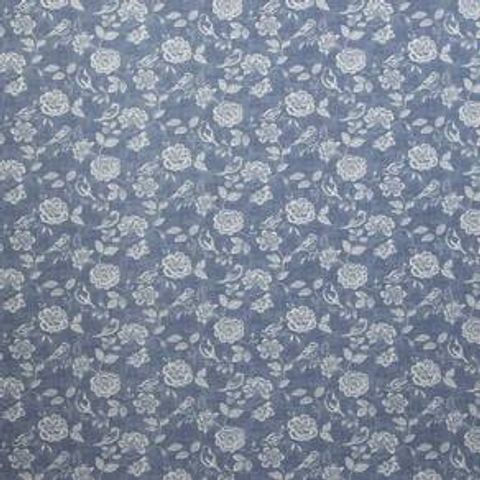 Bird Garden Denim Upholstery Fabric