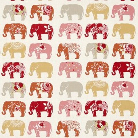 Elephants Spice Upholstery Fabric
