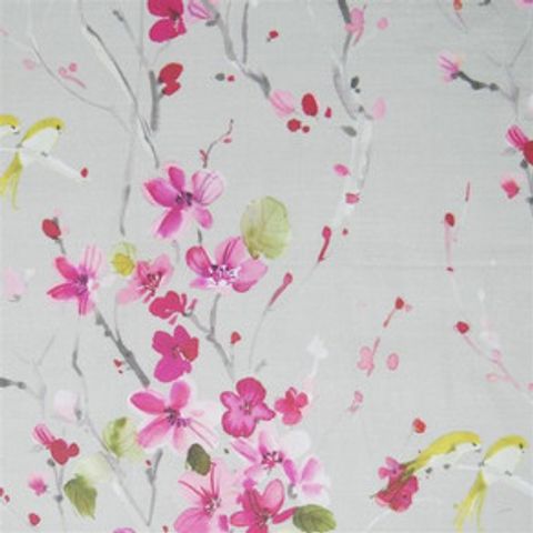 Armathwaite Blossom Silver Voile Fabric