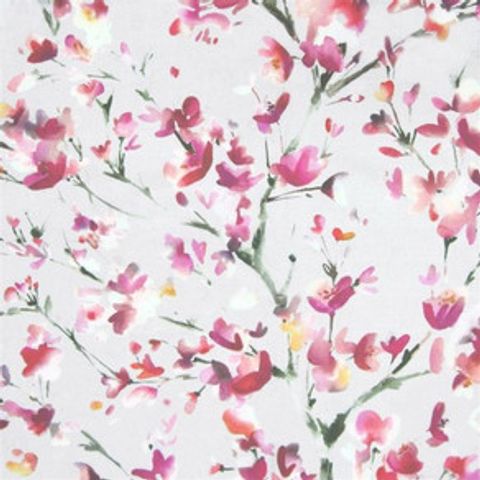 Belsay Peony Dove Voile Fabric