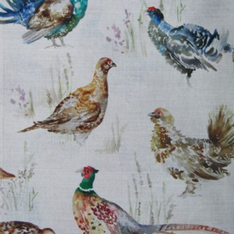 Game Birds Mini Cream Voile Fabric