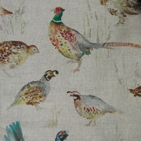 Game Birds Mini Linen Voile Fabric