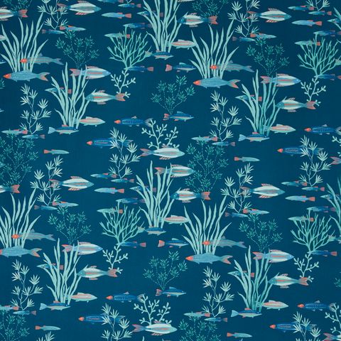 Shallows Ocean Voile Fabric