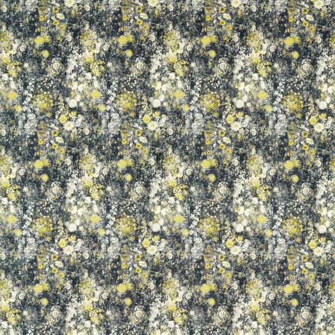 Rosedene Charcoal/Chartreuse Upholstery Fabric