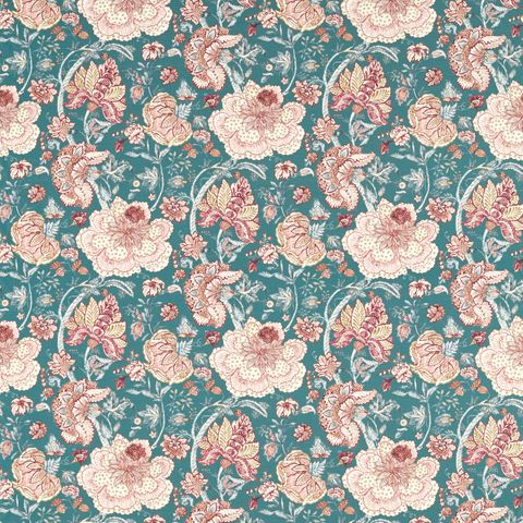 Lucienne Teal Upholstery Fabric