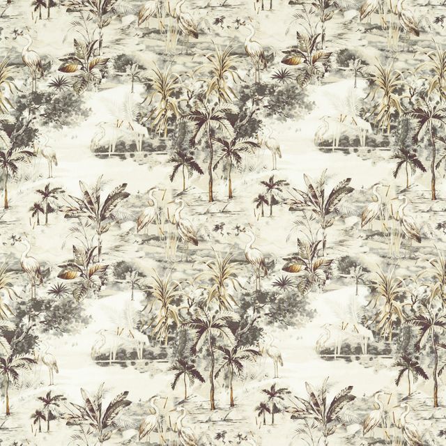 Clarke and Clarke Vintage Habitat Charcoal/Linen