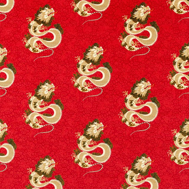 Sanderson Water Garden Water Dragon Cinnabar Red