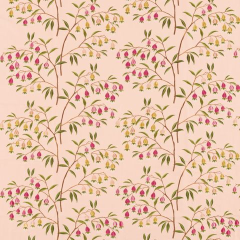 Chinese Lantern Peach Blossom Voile Fabric