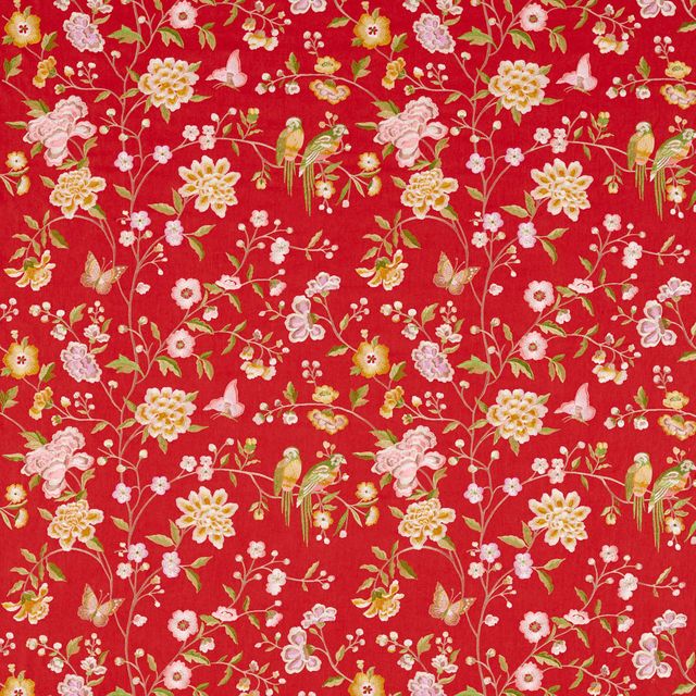 Sanderson Water Garden Chinoiserie Hall Cinnabar Red