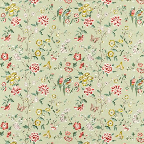 Chinoiserie Hall Bamboo & Rose Voile Fabric