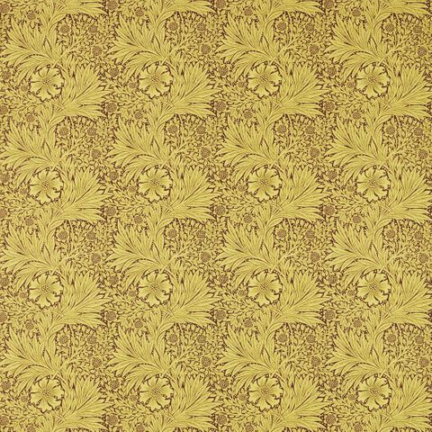 Marigold Summer Yellow/Chocolate Upholstery Fabric