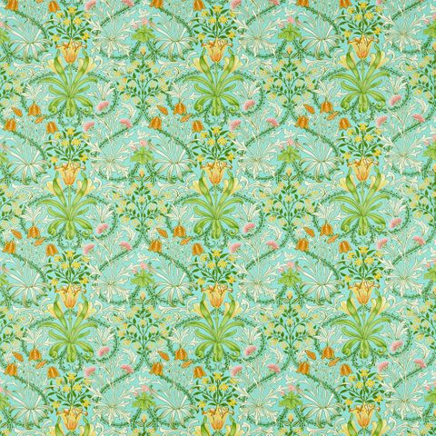 Woodland Weeds Orange/Turquoise Upholstery Fabric