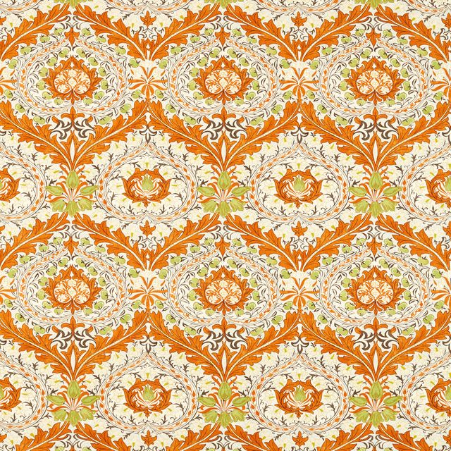 William Morris Cornubia Merton Burnt Orange/Chartreuse