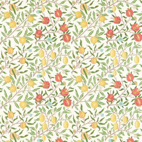 Fruit Leaf Green/Madder Upholstery Fabric