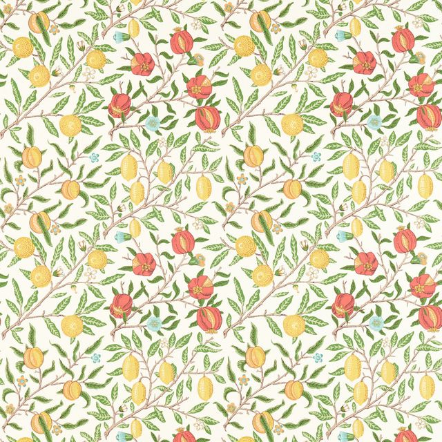 William Morris Simply Morris Fruit Leaf Green/Madder