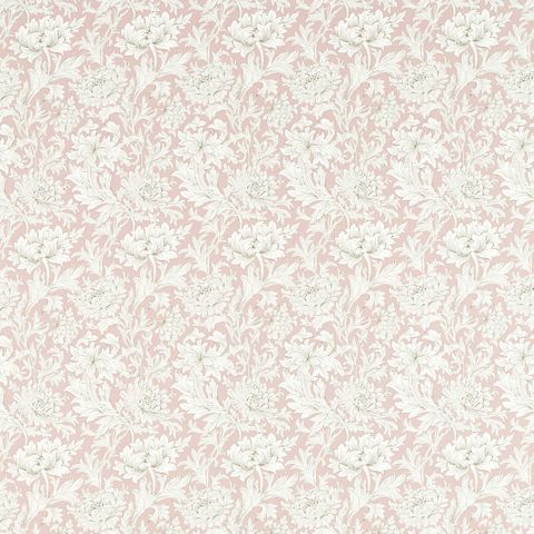 Chrysanthemum Toile Cochineal Pink Upholstery Fabric