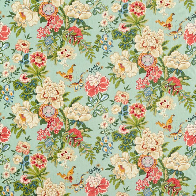 Sanderson Water Garden Emperor Peony Jade/Apricot