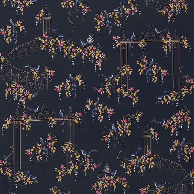 Sara Miller Sara Miller Volume 1 Bird and Gate Velvet Deep Navy