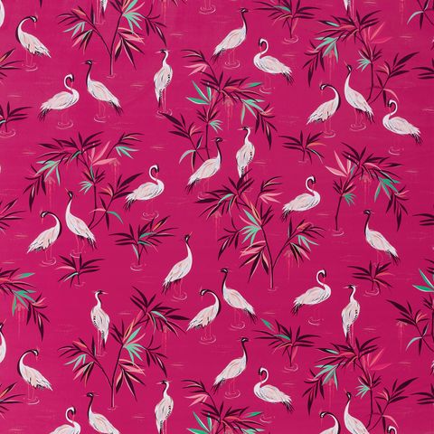 Heron Velvet Fuchsia Upholstery Fabric